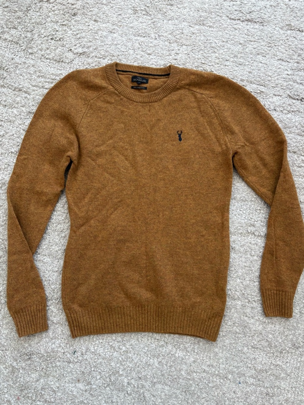 Next Signature Men's Crewneck Sweater Camel Brown * Sz. Small